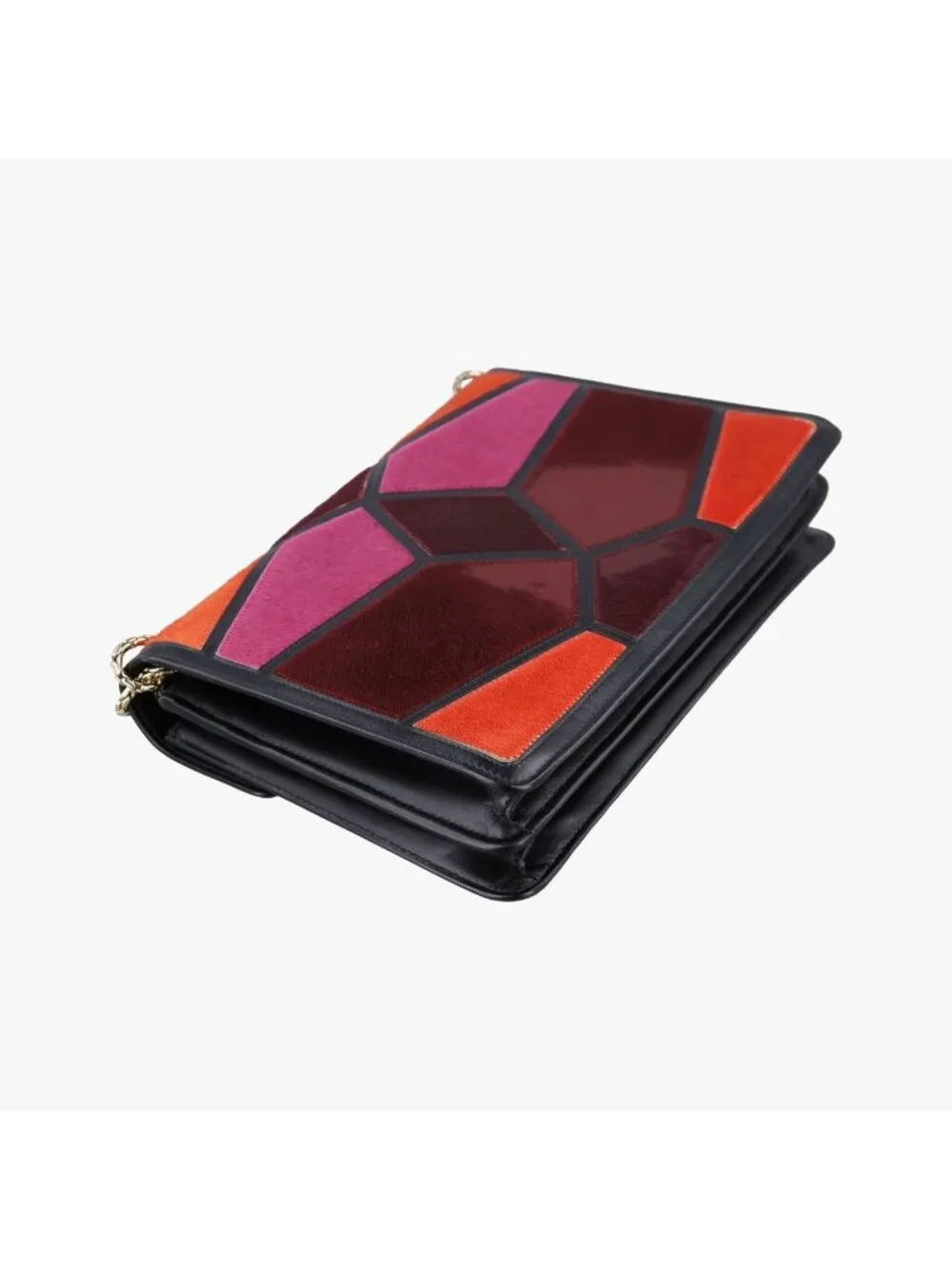 Bvlgari Serpenti Orange Pink Bordeaux Calf Hair Shoulder